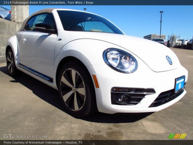 Pure White / Beige 2014 Volkswagen Beetle R-Line Convertible