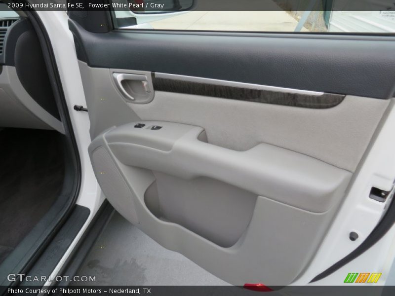 Powder White Pearl / Gray 2009 Hyundai Santa Fe SE