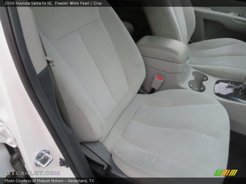 Powder White Pearl / Gray 2009 Hyundai Santa Fe SE