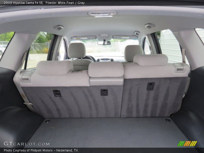 Powder White Pearl / Gray 2009 Hyundai Santa Fe SE