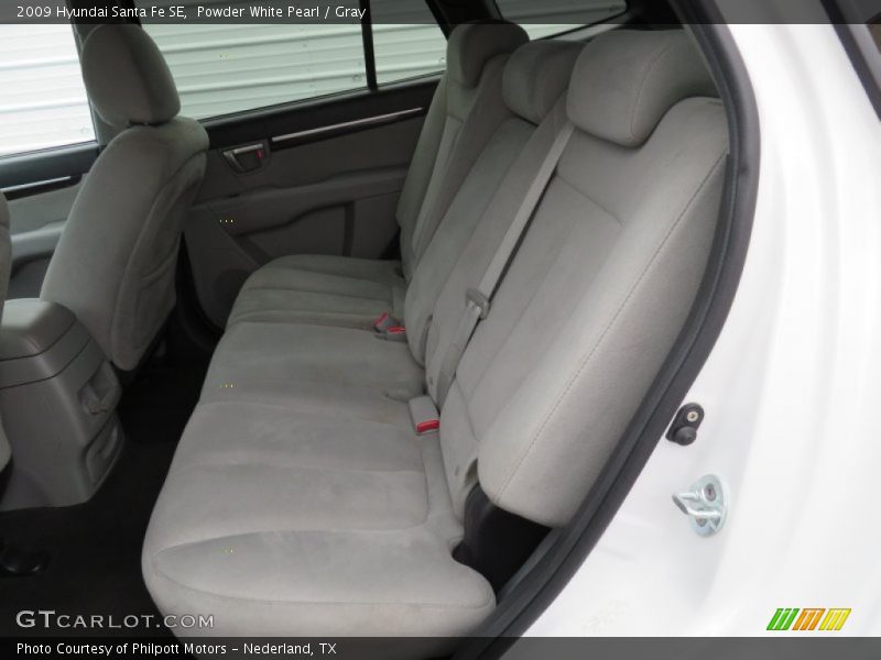 Powder White Pearl / Gray 2009 Hyundai Santa Fe SE