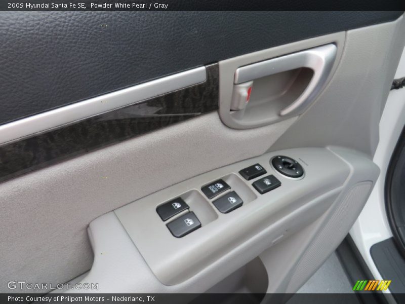 Powder White Pearl / Gray 2009 Hyundai Santa Fe SE