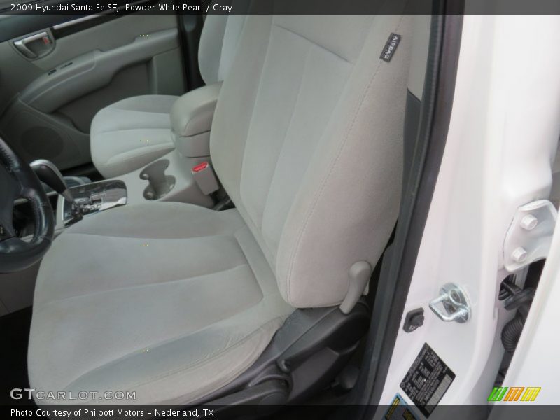 Powder White Pearl / Gray 2009 Hyundai Santa Fe SE