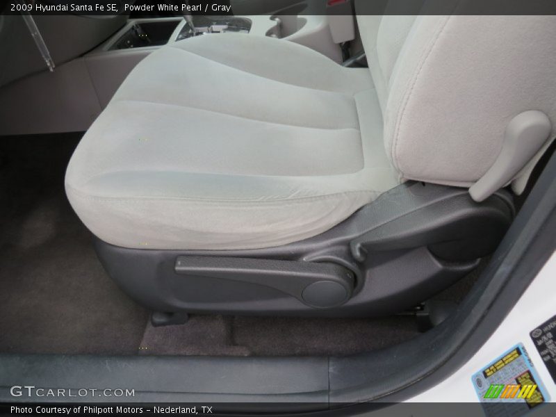 Powder White Pearl / Gray 2009 Hyundai Santa Fe SE