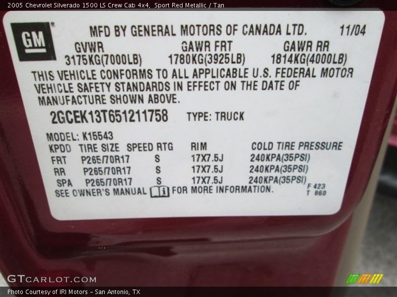 Sport Red Metallic / Tan 2005 Chevrolet Silverado 1500 LS Crew Cab 4x4