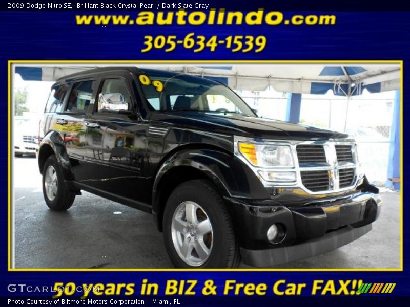 Brilliant Black Crystal Pearl / Dark Slate Gray 2009 Dodge Nitro SE