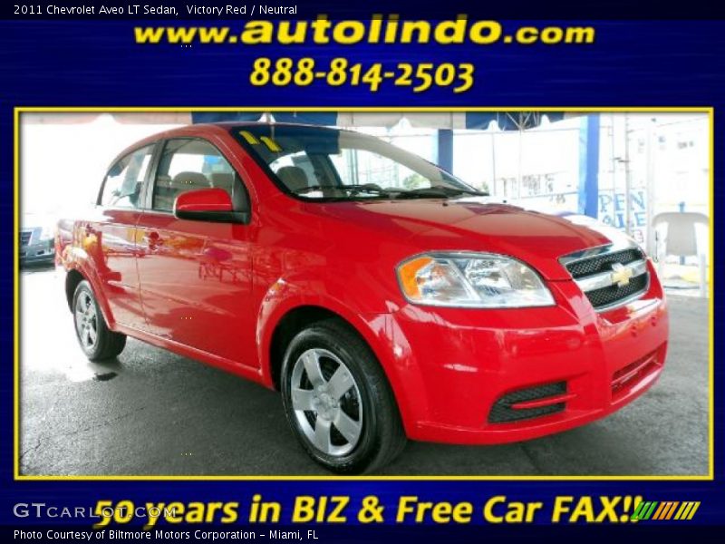 Victory Red / Neutral 2011 Chevrolet Aveo LT Sedan