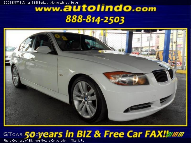 Alpine White / Beige 2008 BMW 3 Series 328i Sedan