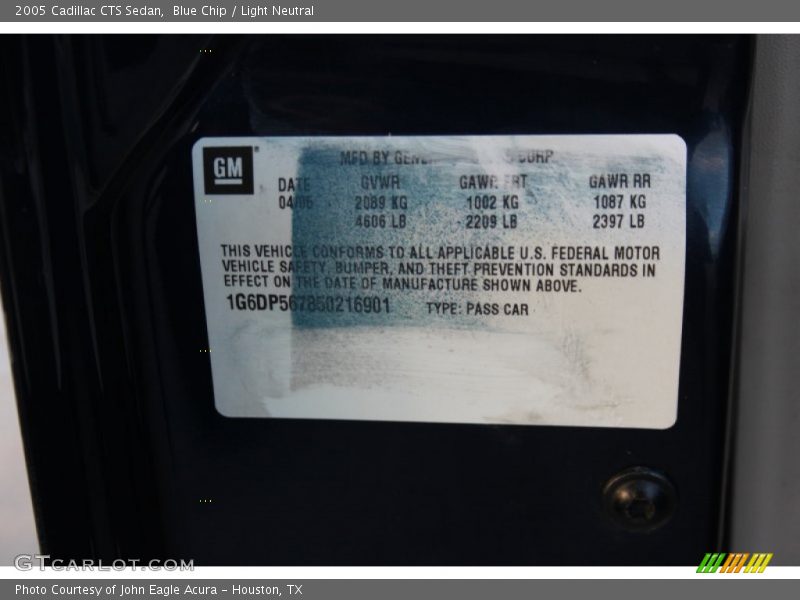 Blue Chip / Light Neutral 2005 Cadillac CTS Sedan