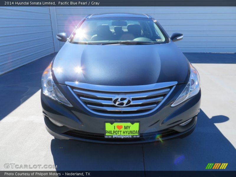 Pacific Blue Pearl / Gray 2014 Hyundai Sonata Limited