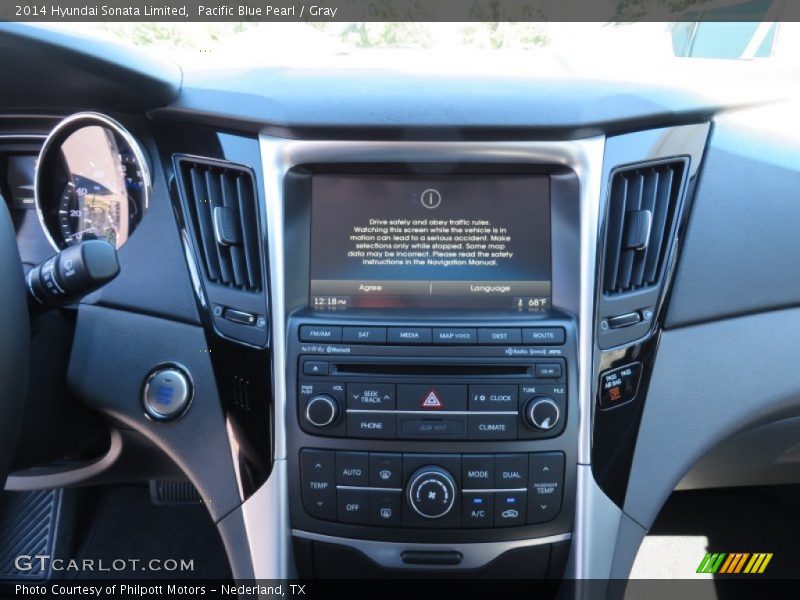 Pacific Blue Pearl / Gray 2014 Hyundai Sonata Limited