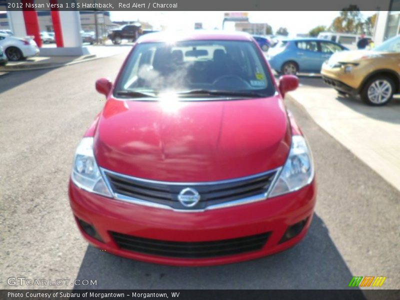 Red Alert / Charcoal 2012 Nissan Versa 1.8 S Hatchback