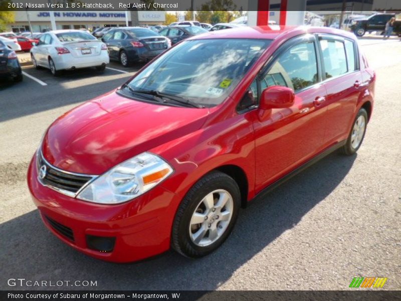 Red Alert / Charcoal 2012 Nissan Versa 1.8 S Hatchback