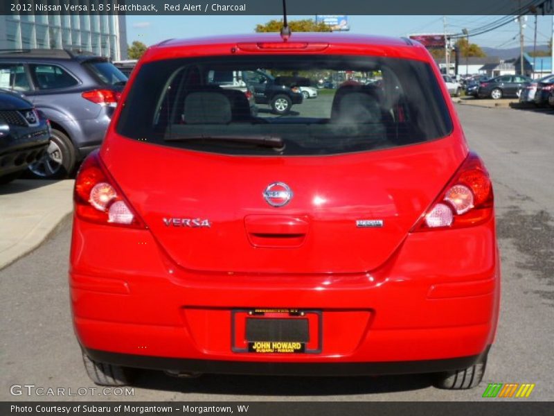 Red Alert / Charcoal 2012 Nissan Versa 1.8 S Hatchback