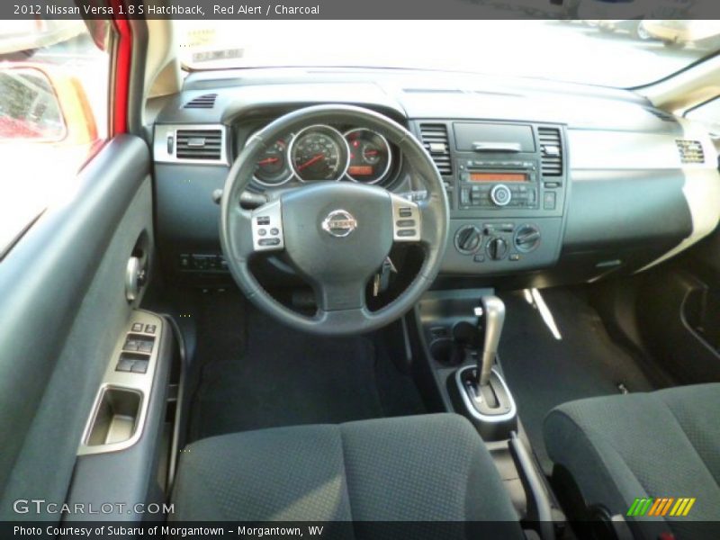 Red Alert / Charcoal 2012 Nissan Versa 1.8 S Hatchback