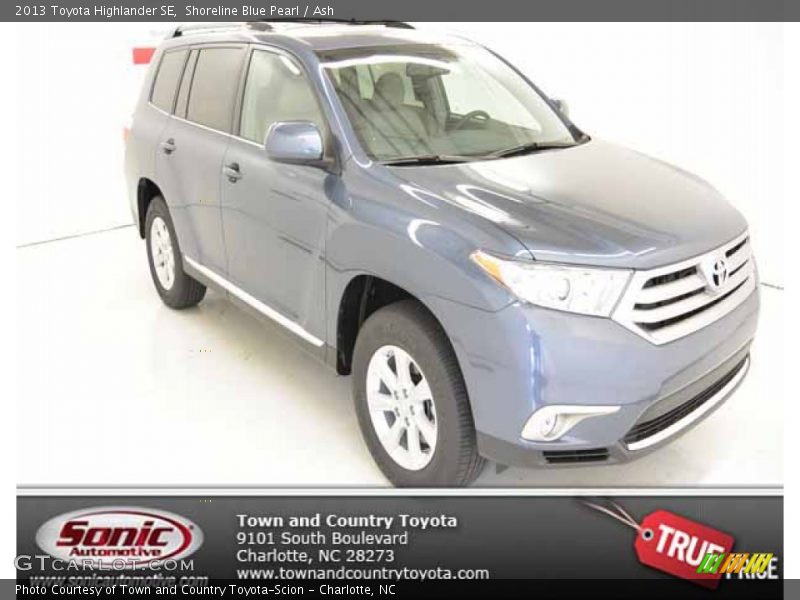 Shoreline Blue Pearl / Ash 2013 Toyota Highlander SE