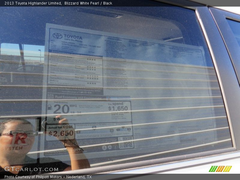 Blizzard White Pearl / Black 2013 Toyota Highlander Limited