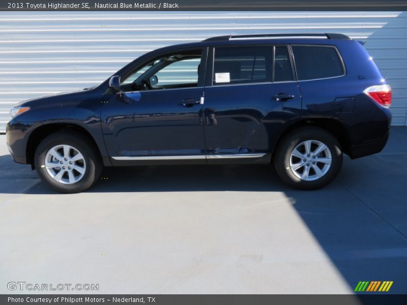 Nautical Blue Metallic / Black 2013 Toyota Highlander SE