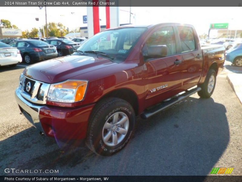 Cayenne Red / Charcoal 2014 Nissan Titan SV Crew Cab 4x4