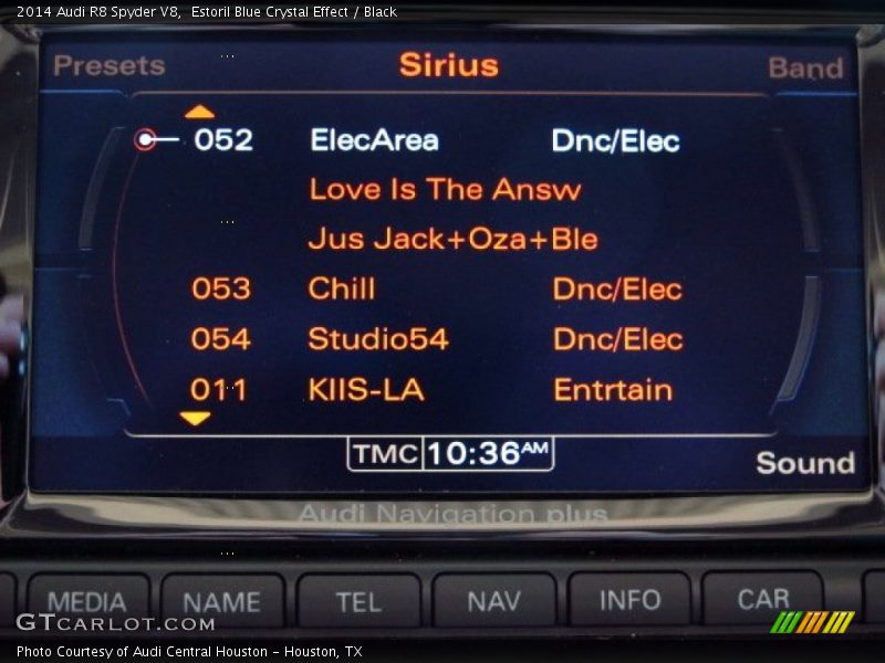 Estoril Blue Crystal Effect / Black 2014 Audi R8 Spyder V8