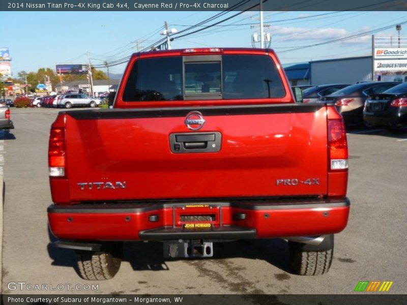 Cayenne Red / Pro-4X Charcoal 2014 Nissan Titan Pro-4X King Cab 4x4