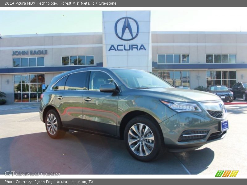 Forest Mist Metallic / Graystone 2014 Acura MDX Technology