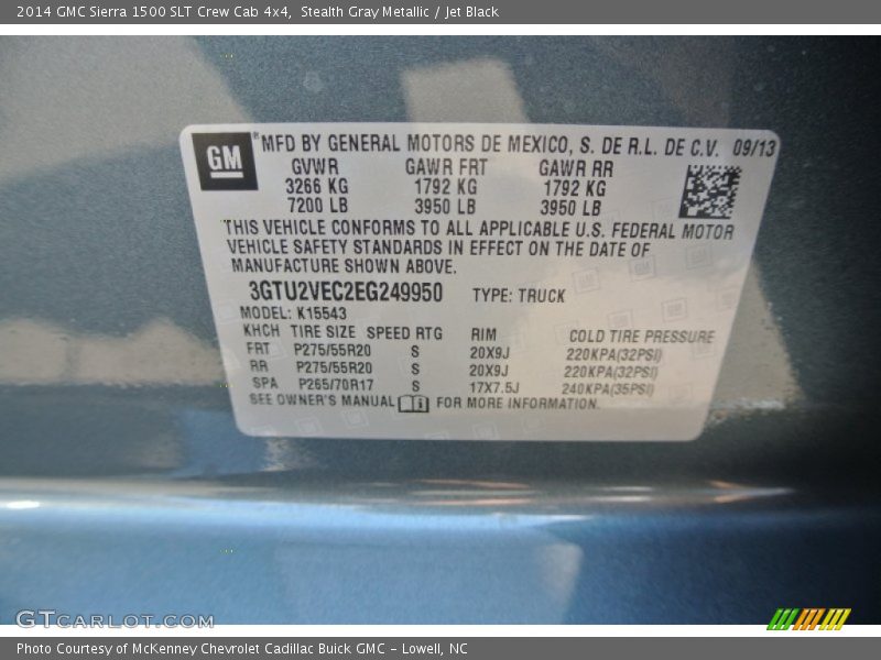 Stealth Gray Metallic / Jet Black 2014 GMC Sierra 1500 SLT Crew Cab 4x4
