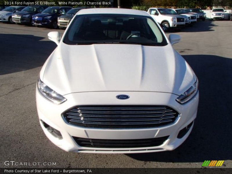 White Platinum / Charcoal Black 2014 Ford Fusion SE EcoBoost