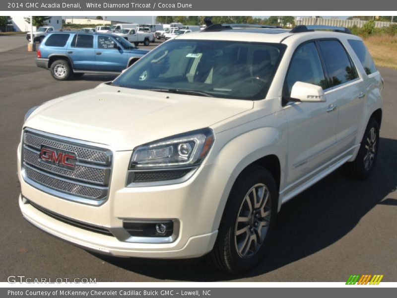 White Diamond Tricoat / Cocoa Dune 2014 GMC Acadia Denali