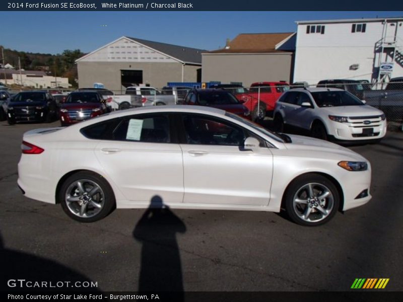 White Platinum / Charcoal Black 2014 Ford Fusion SE EcoBoost