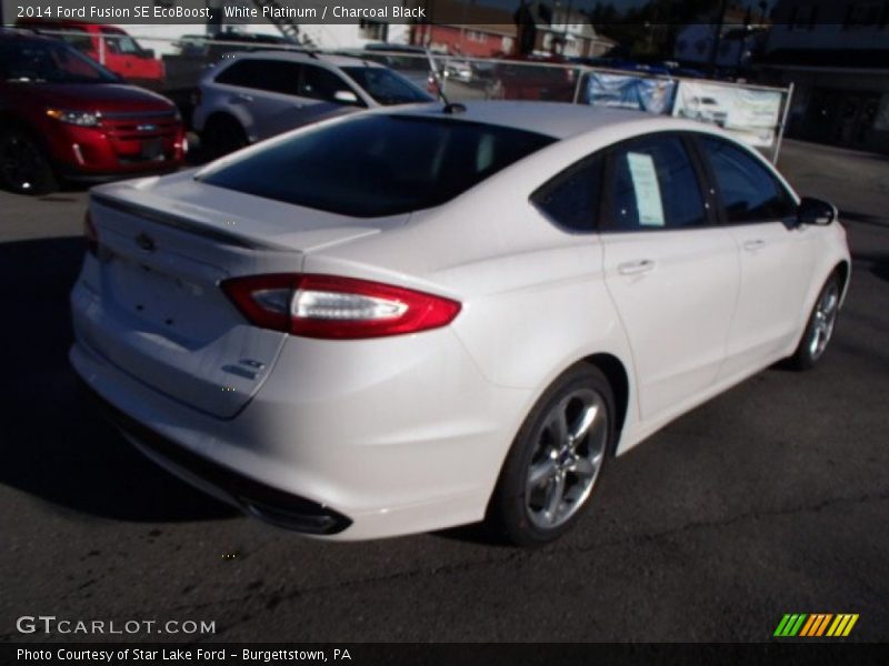 White Platinum / Charcoal Black 2014 Ford Fusion SE EcoBoost