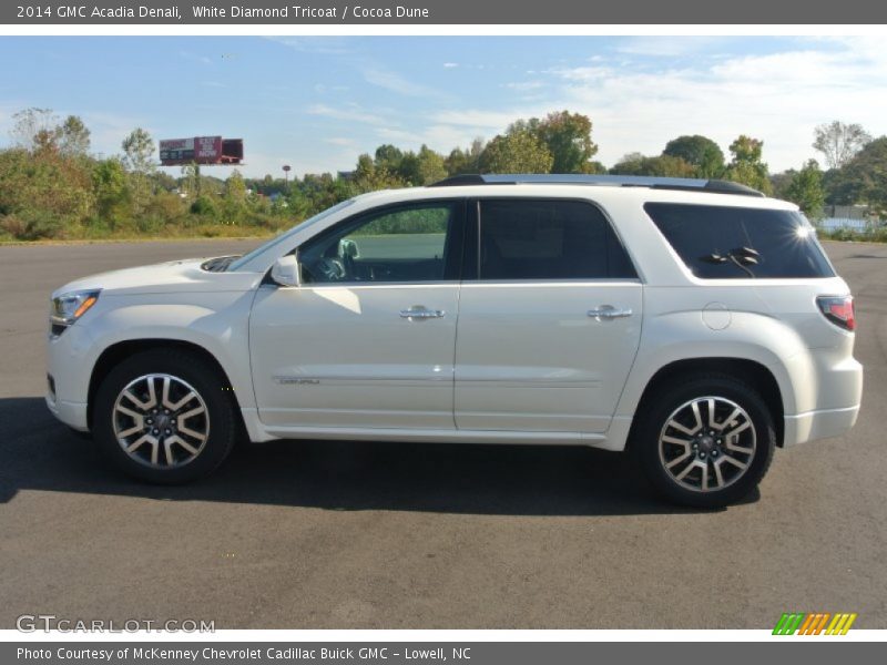White Diamond Tricoat / Cocoa Dune 2014 GMC Acadia Denali