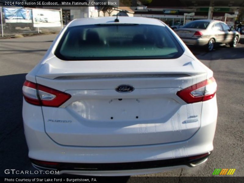 White Platinum / Charcoal Black 2014 Ford Fusion SE EcoBoost