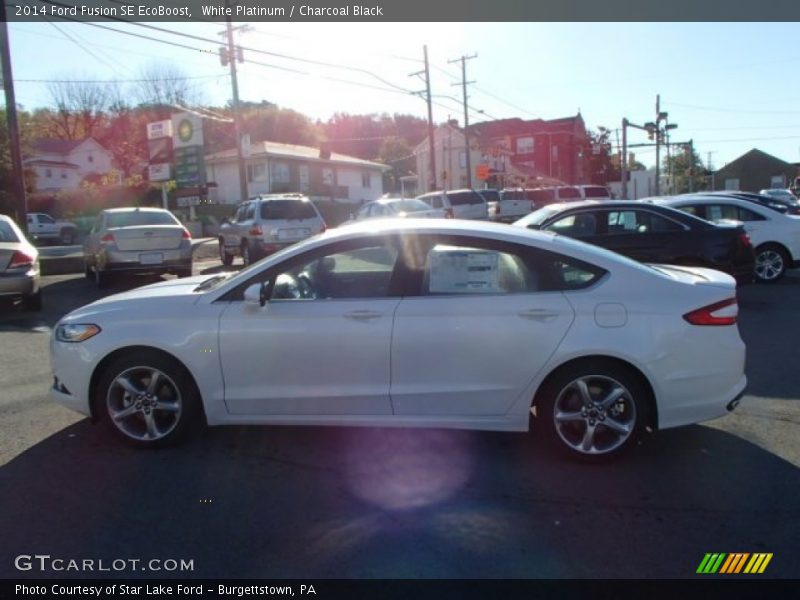 White Platinum / Charcoal Black 2014 Ford Fusion SE EcoBoost