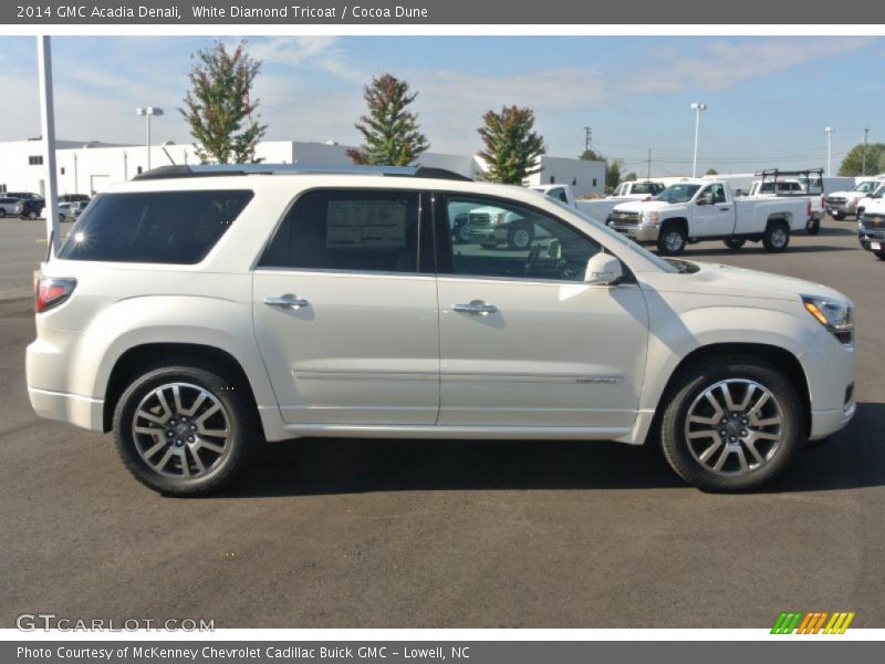 White Diamond Tricoat / Cocoa Dune 2014 GMC Acadia Denali