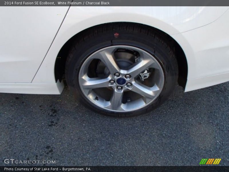 White Platinum / Charcoal Black 2014 Ford Fusion SE EcoBoost