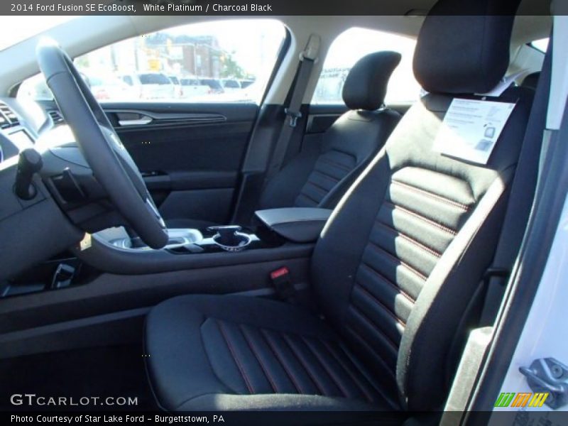 White Platinum / Charcoal Black 2014 Ford Fusion SE EcoBoost