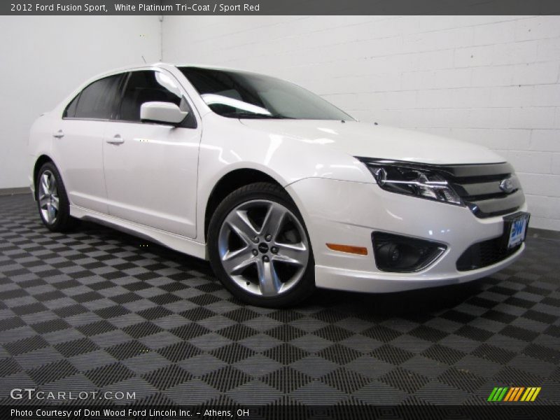 White Platinum Tri-Coat / Sport Red 2012 Ford Fusion Sport