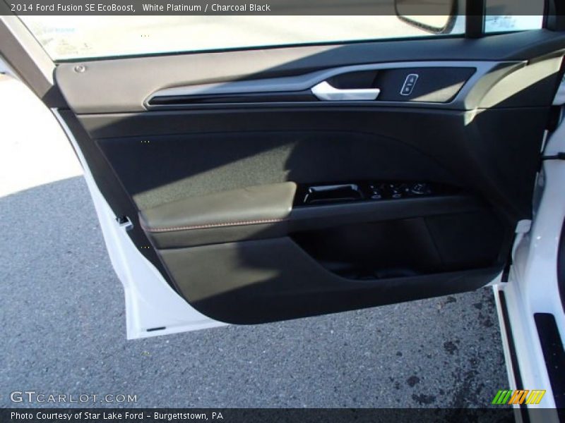 White Platinum / Charcoal Black 2014 Ford Fusion SE EcoBoost