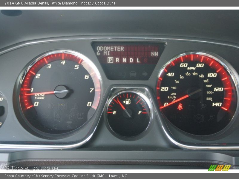 White Diamond Tricoat / Cocoa Dune 2014 GMC Acadia Denali