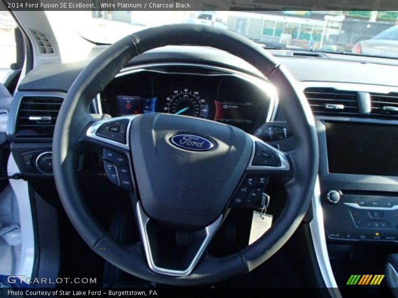 White Platinum / Charcoal Black 2014 Ford Fusion SE EcoBoost