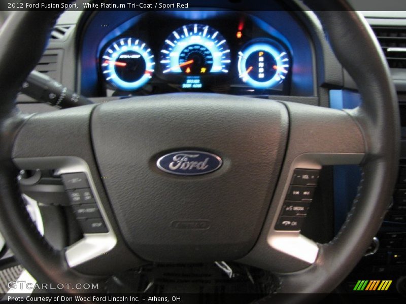 White Platinum Tri-Coat / Sport Red 2012 Ford Fusion Sport