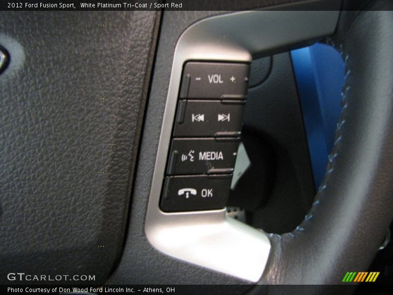 White Platinum Tri-Coat / Sport Red 2012 Ford Fusion Sport