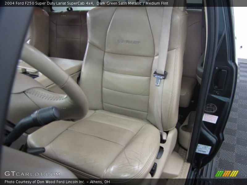 Dark Green Satin Metallic / Medium Flint 2004 Ford F250 Super Duty Lariat SuperCab 4x4
