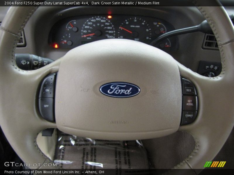 Dark Green Satin Metallic / Medium Flint 2004 Ford F250 Super Duty Lariat SuperCab 4x4