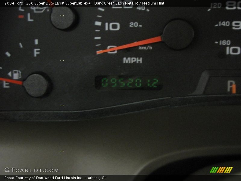 Dark Green Satin Metallic / Medium Flint 2004 Ford F250 Super Duty Lariat SuperCab 4x4