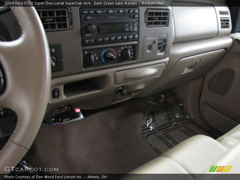 Dark Green Satin Metallic / Medium Flint 2004 Ford F250 Super Duty Lariat SuperCab 4x4