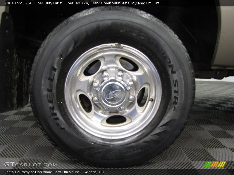 Dark Green Satin Metallic / Medium Flint 2004 Ford F250 Super Duty Lariat SuperCab 4x4