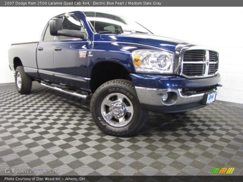 Electric Blue Pearl / Medium Slate Gray 2007 Dodge Ram 2500 Laramie Quad Cab 4x4