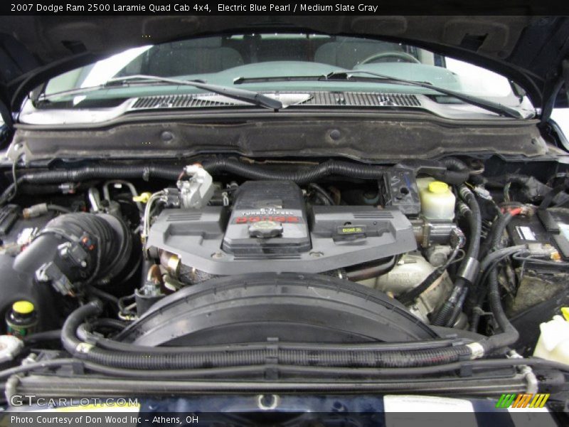 Electric Blue Pearl / Medium Slate Gray 2007 Dodge Ram 2500 Laramie Quad Cab 4x4